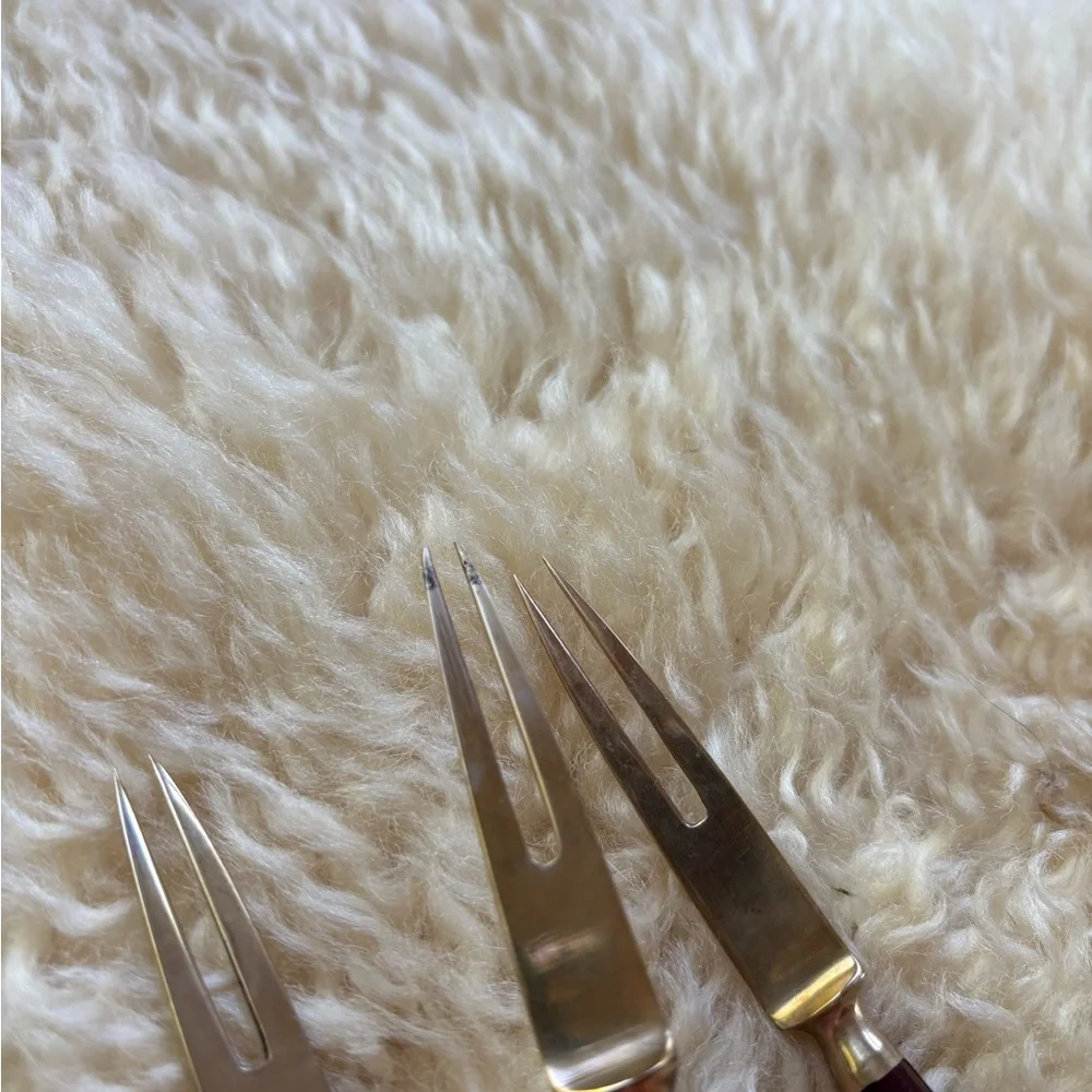 Vintage Set of Wooden Handled Charcuterie Forks